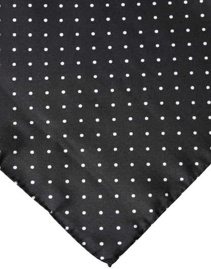 Dolce & Gabbana Silk Foulard Square Wrap Scarf - Black White