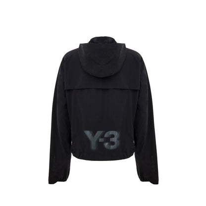 Hooded Windbreaker Jacket by Y-3 for women in polyamide black showcases a urban chic silhouette, detailed with a urban chic hooded neckline and functional lightweight, pockets, hooded & windproof for a polished finish.