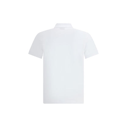 Polo Shirt by Fendi for men in cotton white showcases a sharp silhouette, detailed with a refined and sharp for a sophisticated finish.