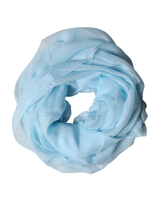 Dolce & Gabbana Light Blue Stole Silk Neck Wrap Shawl Scarf