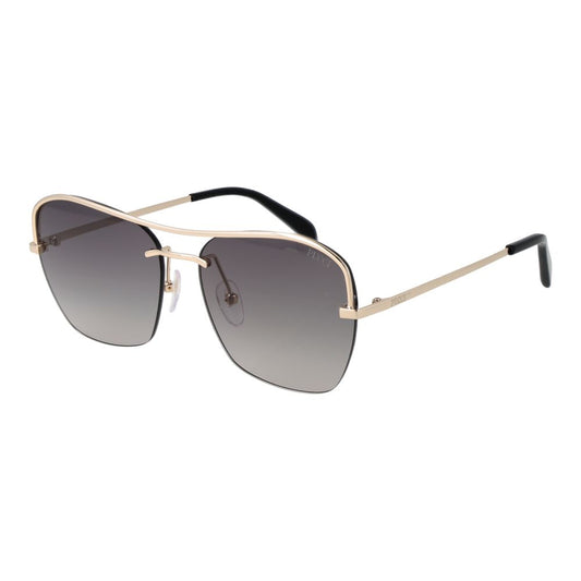 Sunglasses by Emilio Pucci for women in metal gold showcases a ethereal silhouette, featuring gold coloured frame square frame design with gradient category-2-medium-tint lens for a ethereal finish.