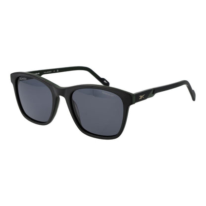 Sunglasses by Reebok for men in plastic and black featuring an opulent full-rim square frame design with a sophisticated black coloured frame finish and high-performance polarized category-3-dark-tint lens.