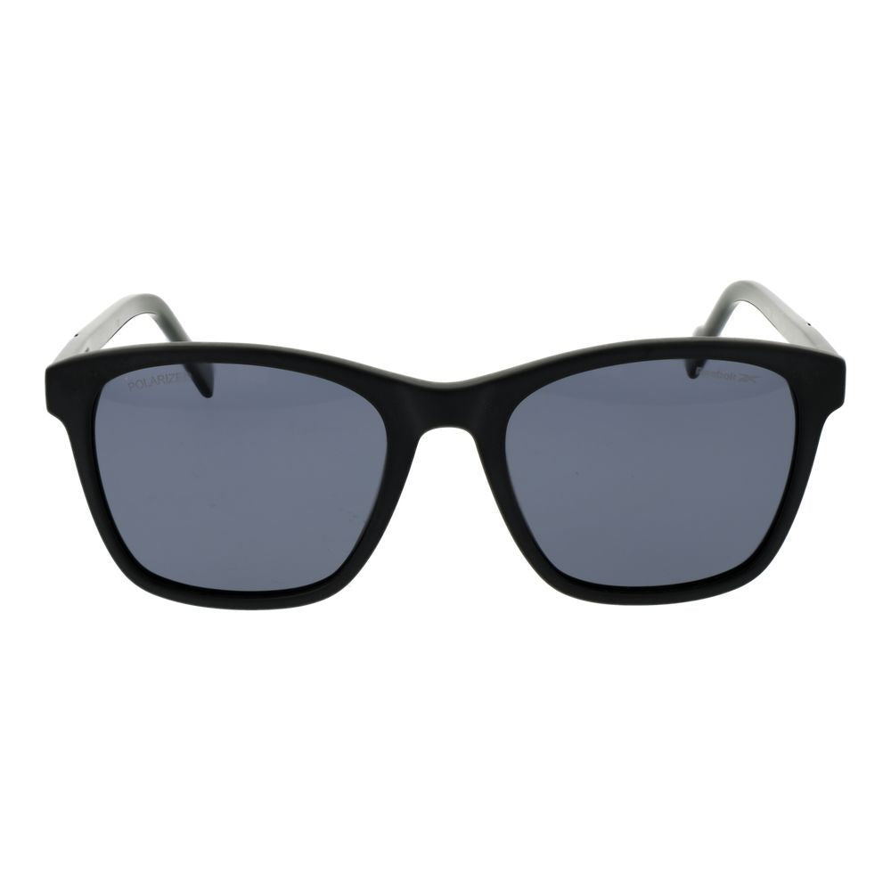 Sunglasses by Reebok for men in plastic black features an ethereal full-rim square frame design with black coloured frame frames and polarized category-3-dark-tint lens for a ethereal finish.