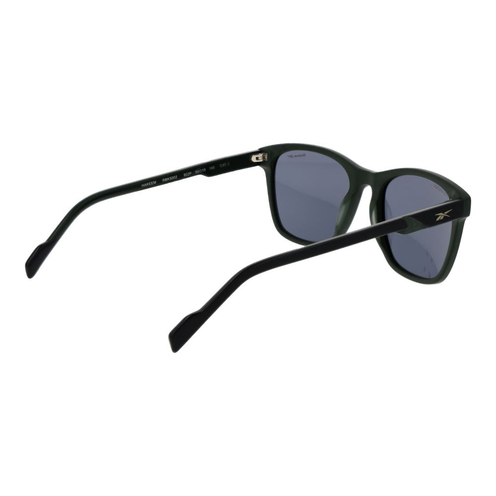 Sunglasses by Reebok for men in plastic black features a sumptuous silhouette, showcasing a sumptuous full-rim square frame design in black coloured frame with high-performance polarized category-3-dark-tint lens.