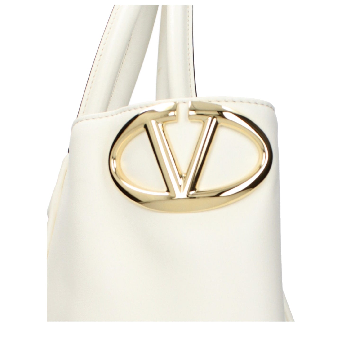 Handbag by Valentino Garavani for women in leather beige features a ornamental silhouette, showcasing a secure , ample , and ornamental for a sophisticated look.