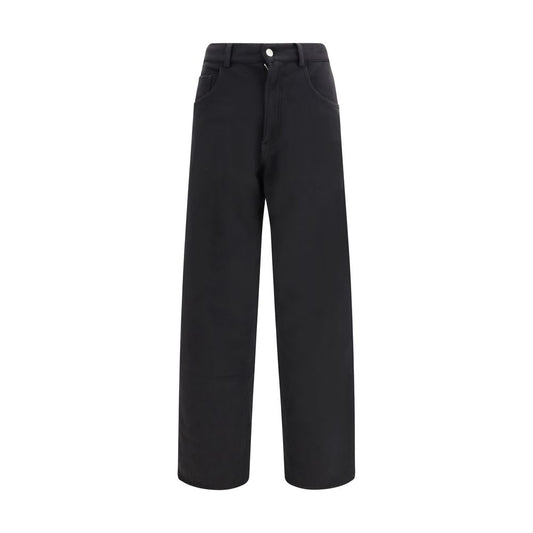 Track Pants by MM6 for women in cotton black & signature features an streamlined design with breathable-design, highlighting a streamlined athletic, relaxed-fit & regular-fit and long cut with a comfortable high rise.