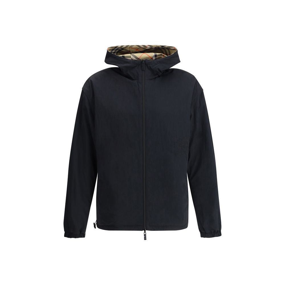 Hooded Overcoat by Burberry for men in polyester multicolor & patterned features an voluminous silhouette, showcasing distinct water-resistant, pockets & hooded and a voluminous hooded neckline for a truly voluminous aesthetic.