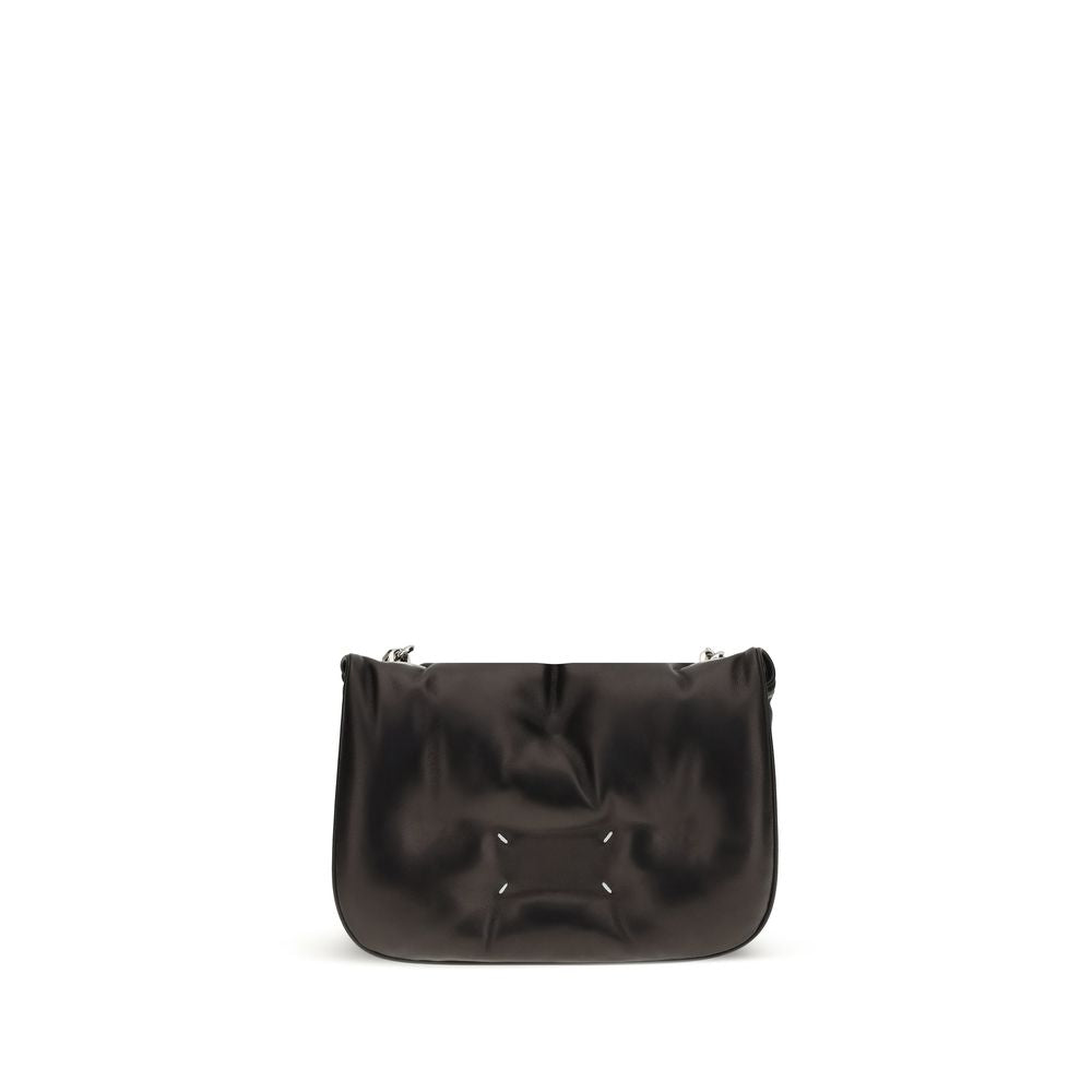 Evening Shoulder Bag by Maison Margiela for women in lambskin leather black features an effortlessly chic silhouette with a secure flap, ample , and versatile shoulder-strap for effortlessly chic everyday luxury.