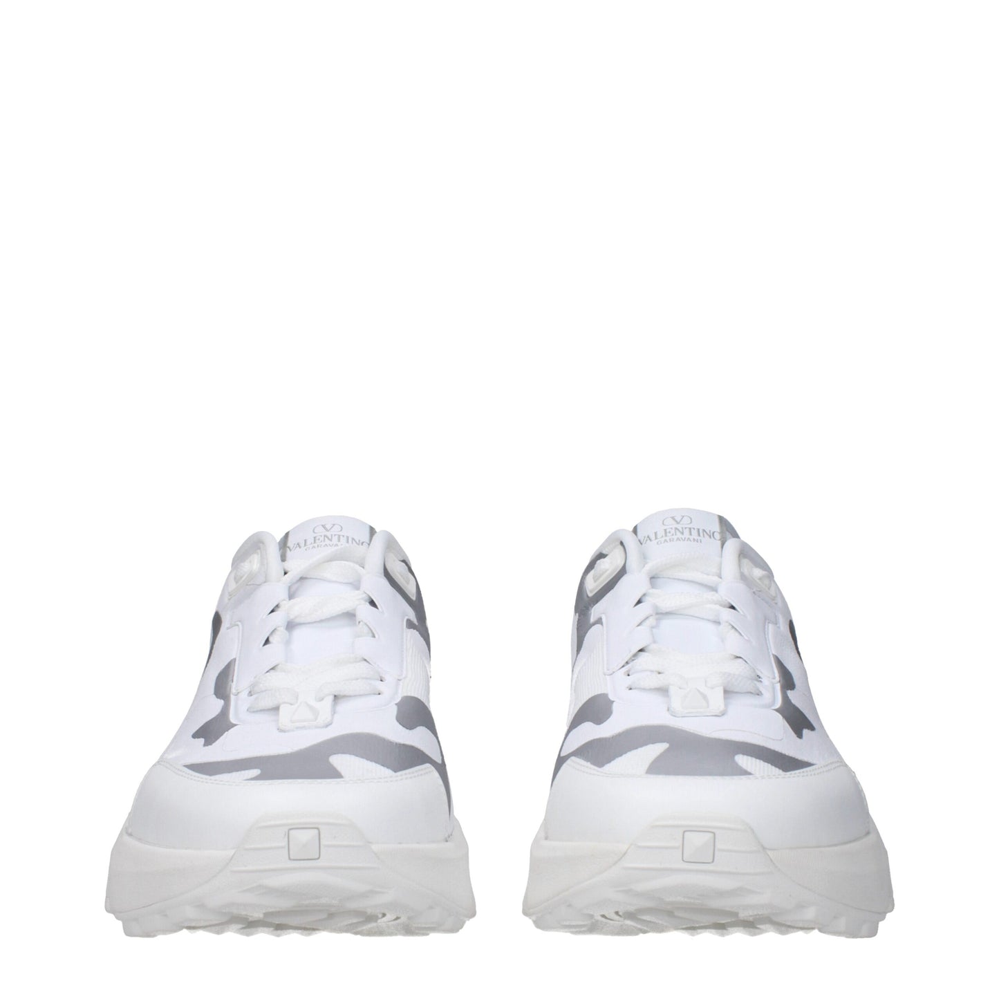 Athletic Sneakers by Valentino Garavani for men in rubber & fabric gray, light-grey & white presents a sleek silhouette, perfectly capturing the athletic style essence of Men's Athletic Rubber & Fabric Sneakers with its sleek design and premium finish.