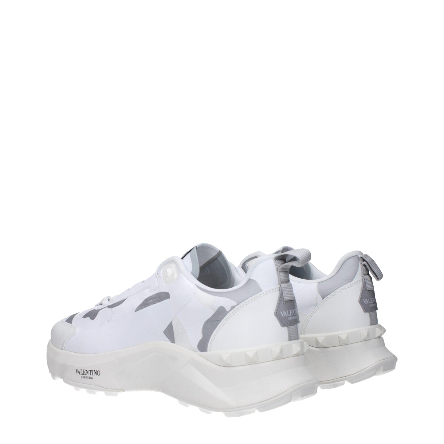 Athletic Sneakers by Valentino Garavani for men in rubber & fabric gray, light-grey & white showcases a architectural silhouette, artfully capturing the essence of the Men's Athletic Rubber & Fabric Sneakers with its signature architectural athletic style construction.