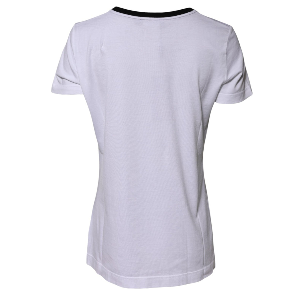 Dolce & Gabbana Women's Crew Neck Cotton Tank Top - White Patterned Signature
