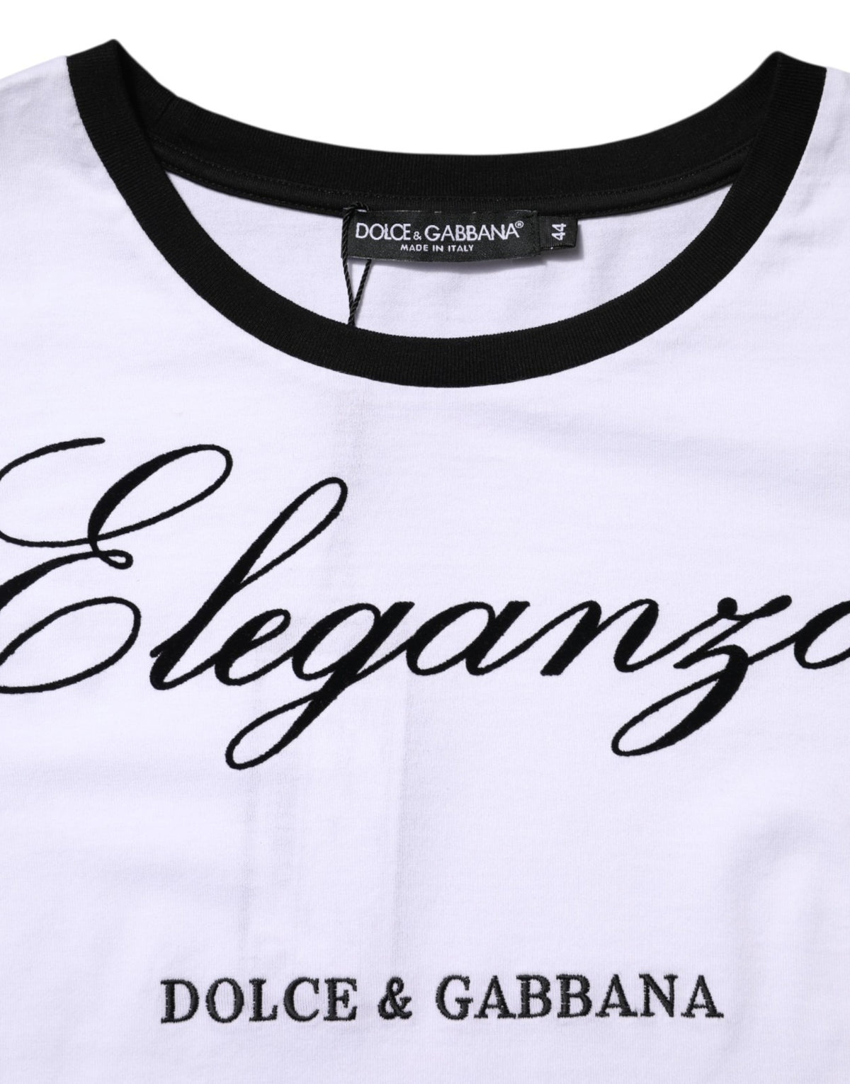 Dolce & Gabbana Women's Crew Neck Cotton Tank Top - White Patterned Signature