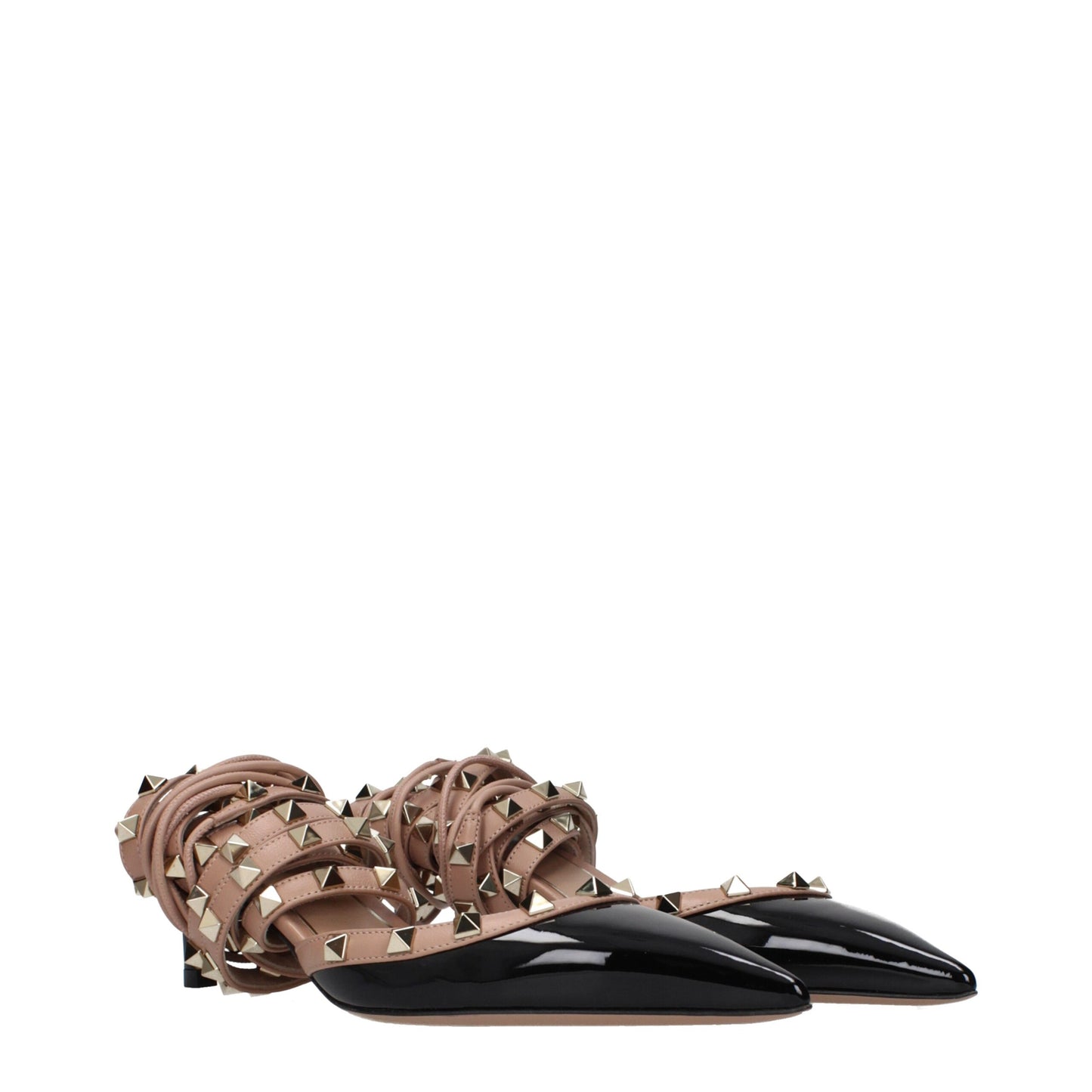 Sandals by Valentino Garavani for women in patent leather black features an exquisite silhouette, showcasing the exquisite Women's Patent Leather Sandals with a and .