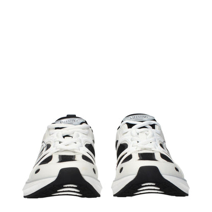 Athletic Sneakers by Valentino Garavani for women in fabric white showcases a architectural silhouette, artfully capturing the essence of the Women's Athletic Fabric Sneakers with its signature architectural athletic style construction.