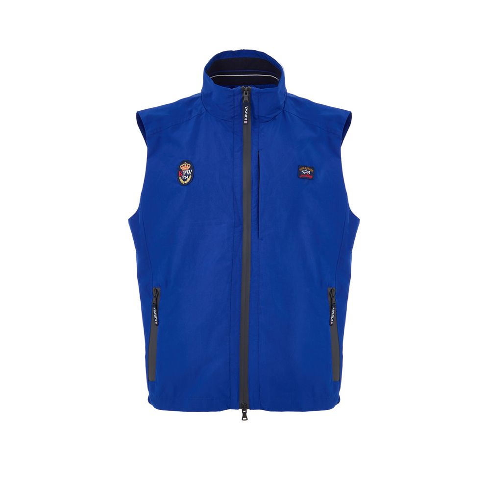 Vest by Paul & Shark for men in polyester blue features a stylish silhouette, showcasing distinct and a refined for a truly stylish finish.
