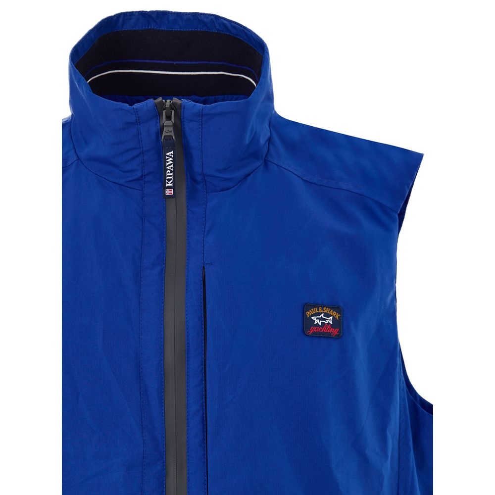 Vest by Paul & Shark for men in polyester blue features an contemporary silhouette, showcasing refined and a contemporary for a sophisticated layered look.