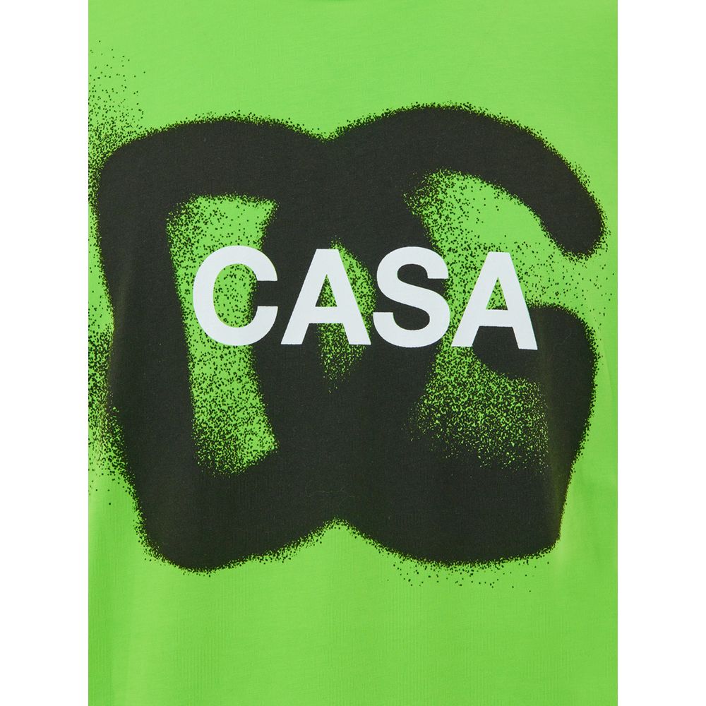 Activewear T-Shirt by Dolce & Gabbana for men in cotton black, green, white & print features a sporty silhouette with and crew neckline, showcasing innovative for a sporty finish.