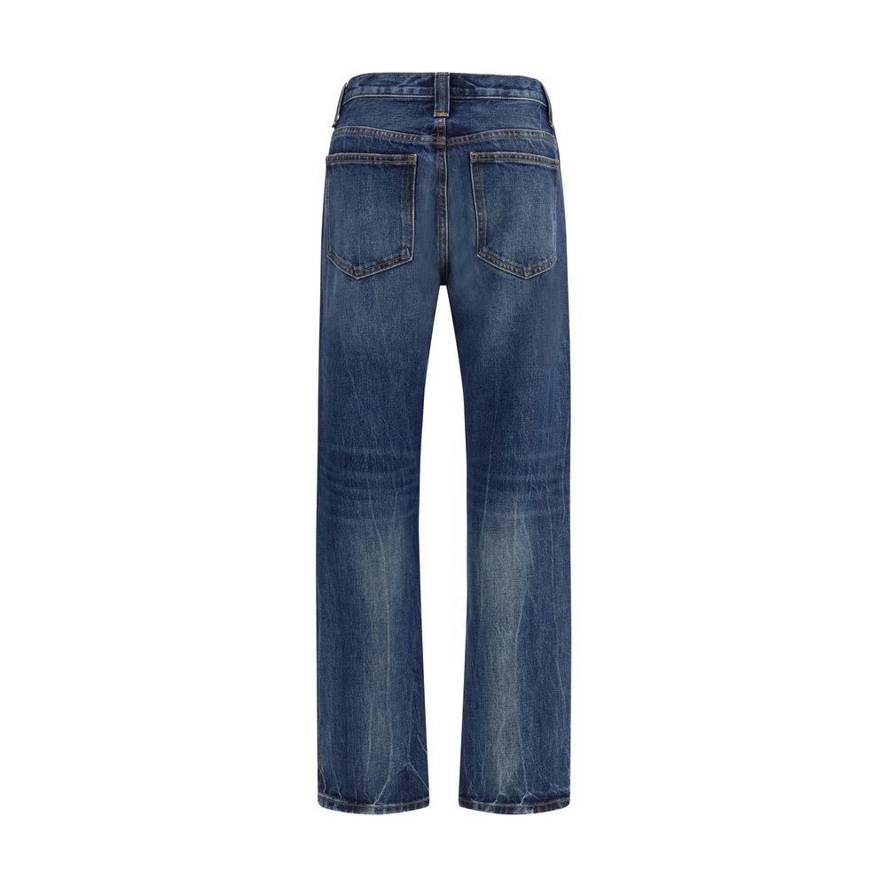 Jeans by Khaite for women in denim cotton blue features an sartorial regular-fit and long with a high rise cut for a sartorial finish.