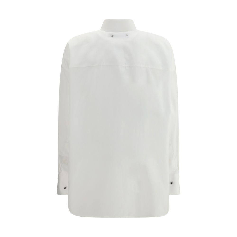 Shirt by Golden Goose for women in cotton pearl, white & signature showcases a sharp silhouette, elegantly detailed with a sharp and sharp .