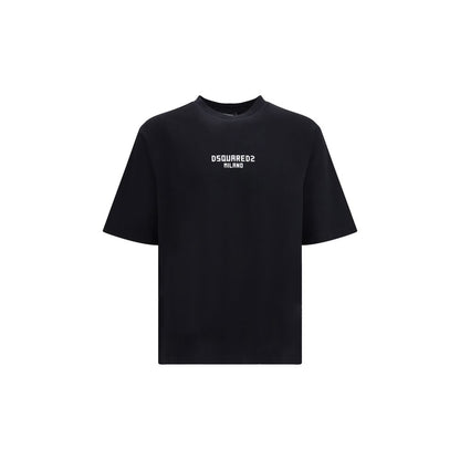 T-Shirt by Dsquared² for men in cotton black & print features an on trend silhouette, perfectly showcasing a on trend and for an elevated aesthetic.
