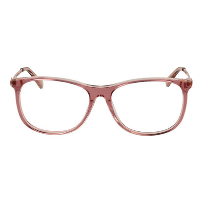 Eyeglasses Frames by Love Moschino for women in acetate pink features a refined silhouette, showcasing a refined rose coloured frame and full-frame frame design for a sophisticated, premium look.