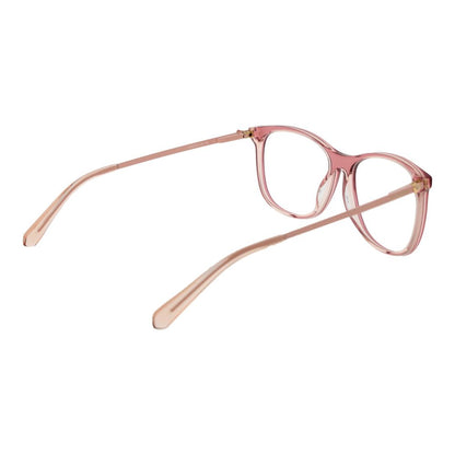 Eyeglasses Frames by Love Moschino for women in acetate pink features an refined silhouette, showcasing a sophisticated rose coloured frame and refined full-frame frame design for a refined look.
