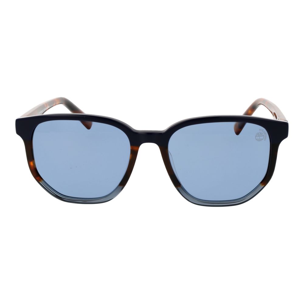 Sunglasses by Timberland for men in acetate and brown presents a sumptuous silhouette, featuring brown coloured frame and full-rim round frame design with polarized category-2-medium-tint lens for a sumptuous look.