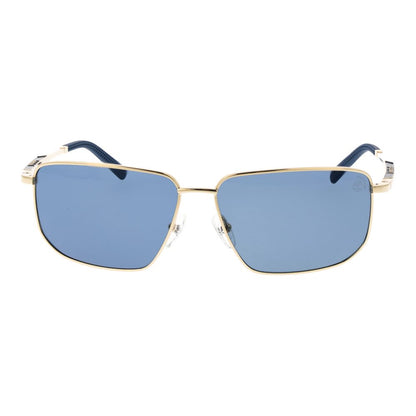 Sunglasses by Timberland for men in metal and gold featuring an opulent rectangle full-rim frame design with a sophisticated gold coloured frame finish and high-performance polarized category-2-medium-tint lens.