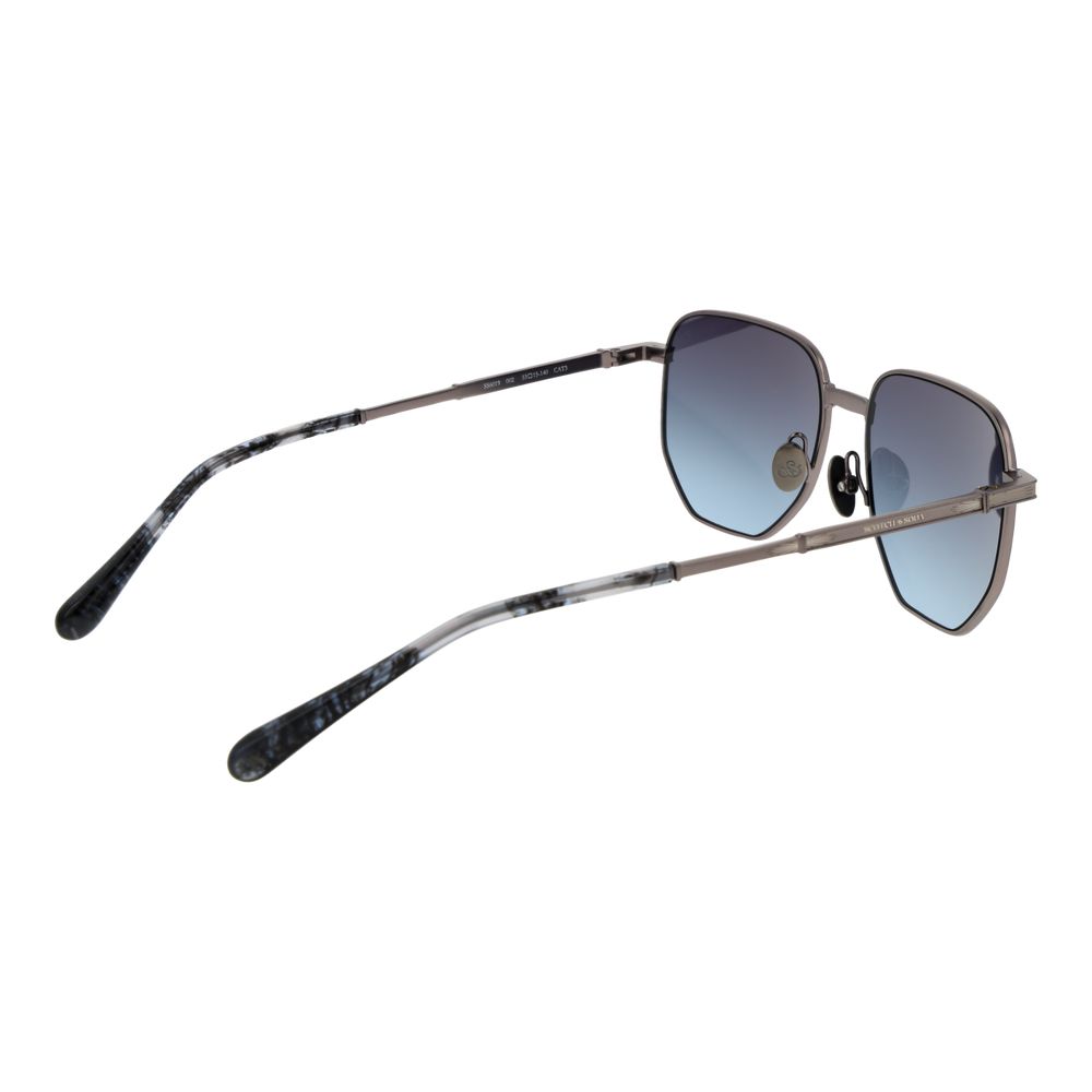 Scotch & Soda Geometric Non-Polarized Dark-Tint Metal Sunglasses - Black
