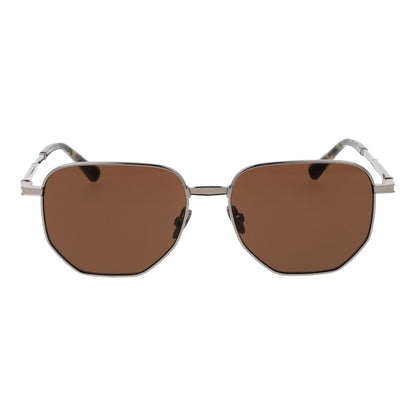 Scotch & Soda Geometric Non-Polarized Dark-Tint Metal Sunglasses - Silver