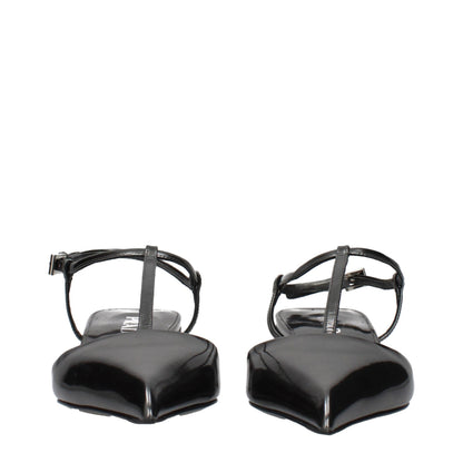 Flat Sandals by Prada for women in leather gray showcases a sculptural silhouette as Women's Leather Flat Sandals, defined by a sculptural flat and sculptural for a sculptural look.