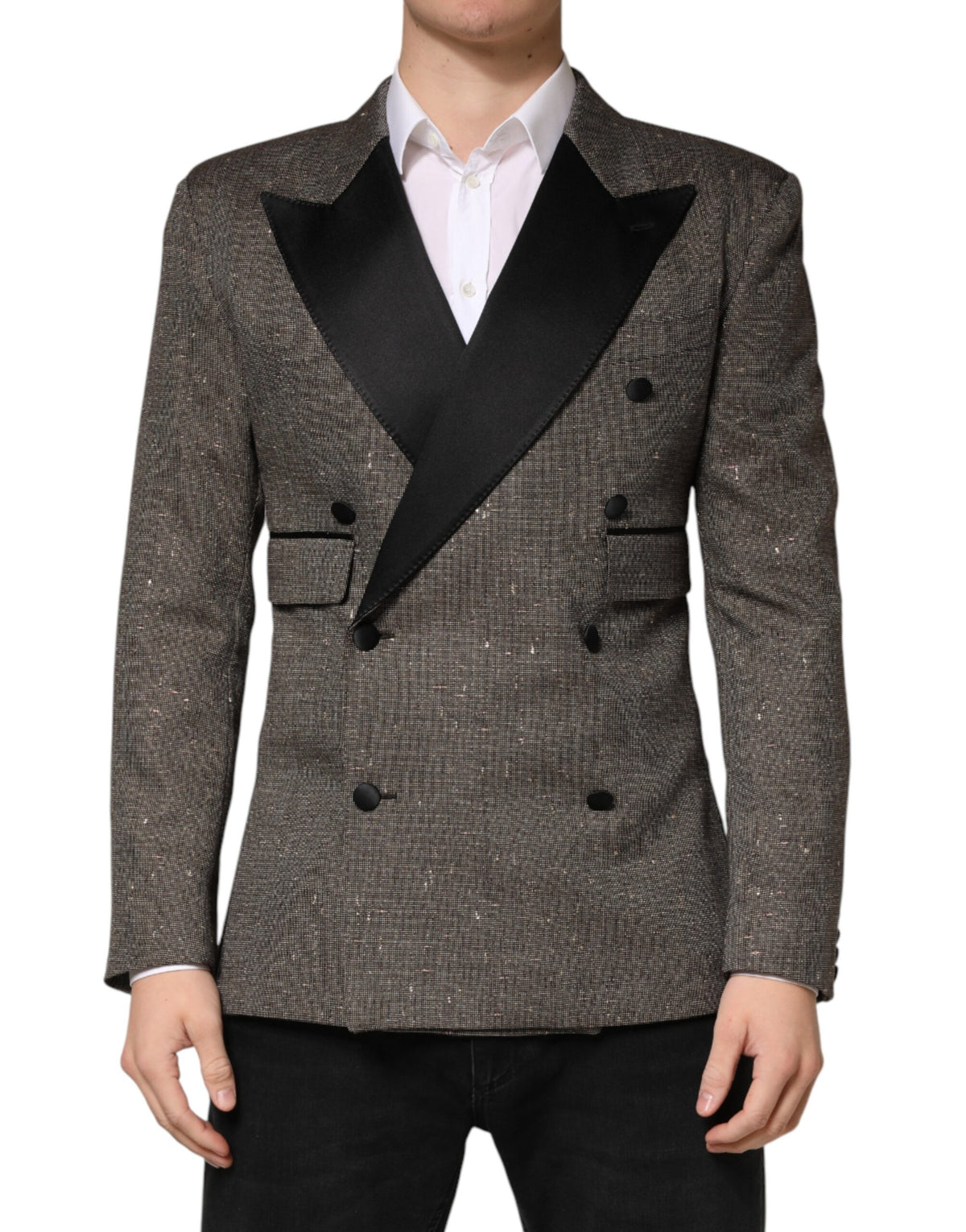 Dolce & Gabbana Men's Double Breasted Wool Blazer - Gray