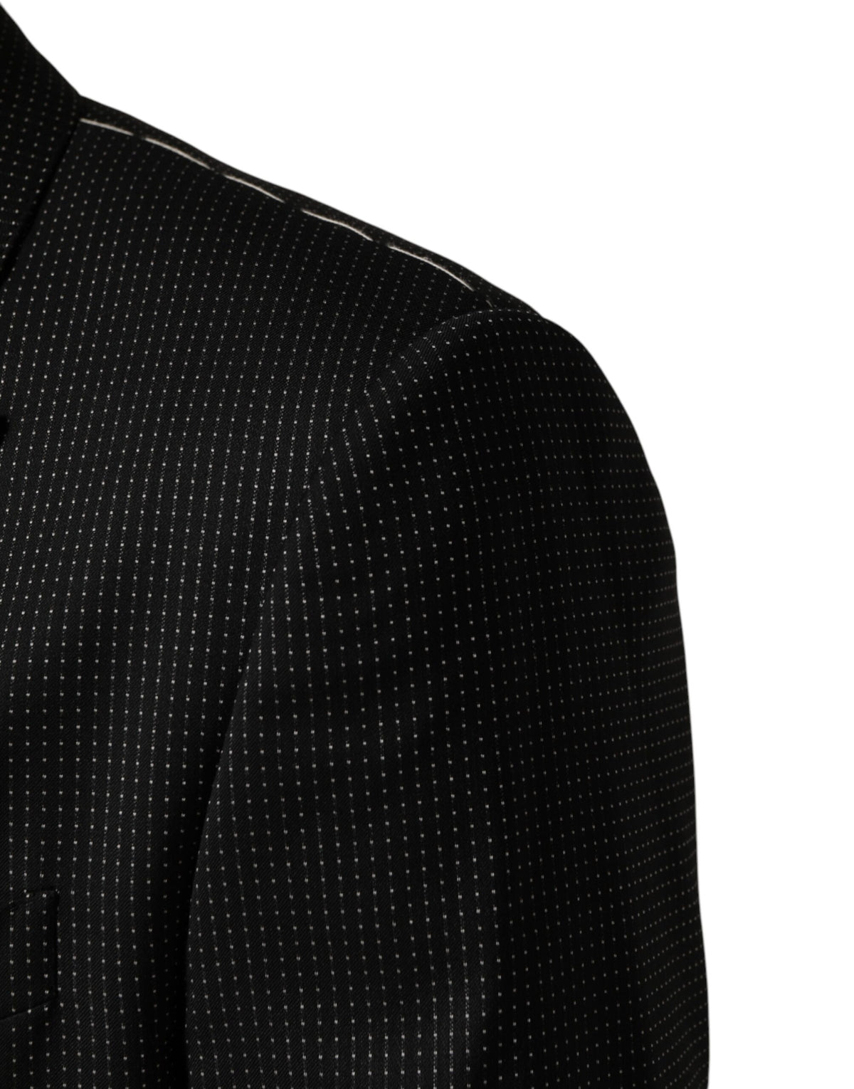 Dolce & Gabbana Fantasy Men's Single Breasted Virgin Wool Silk Cotton & Polyester Blazer - Black