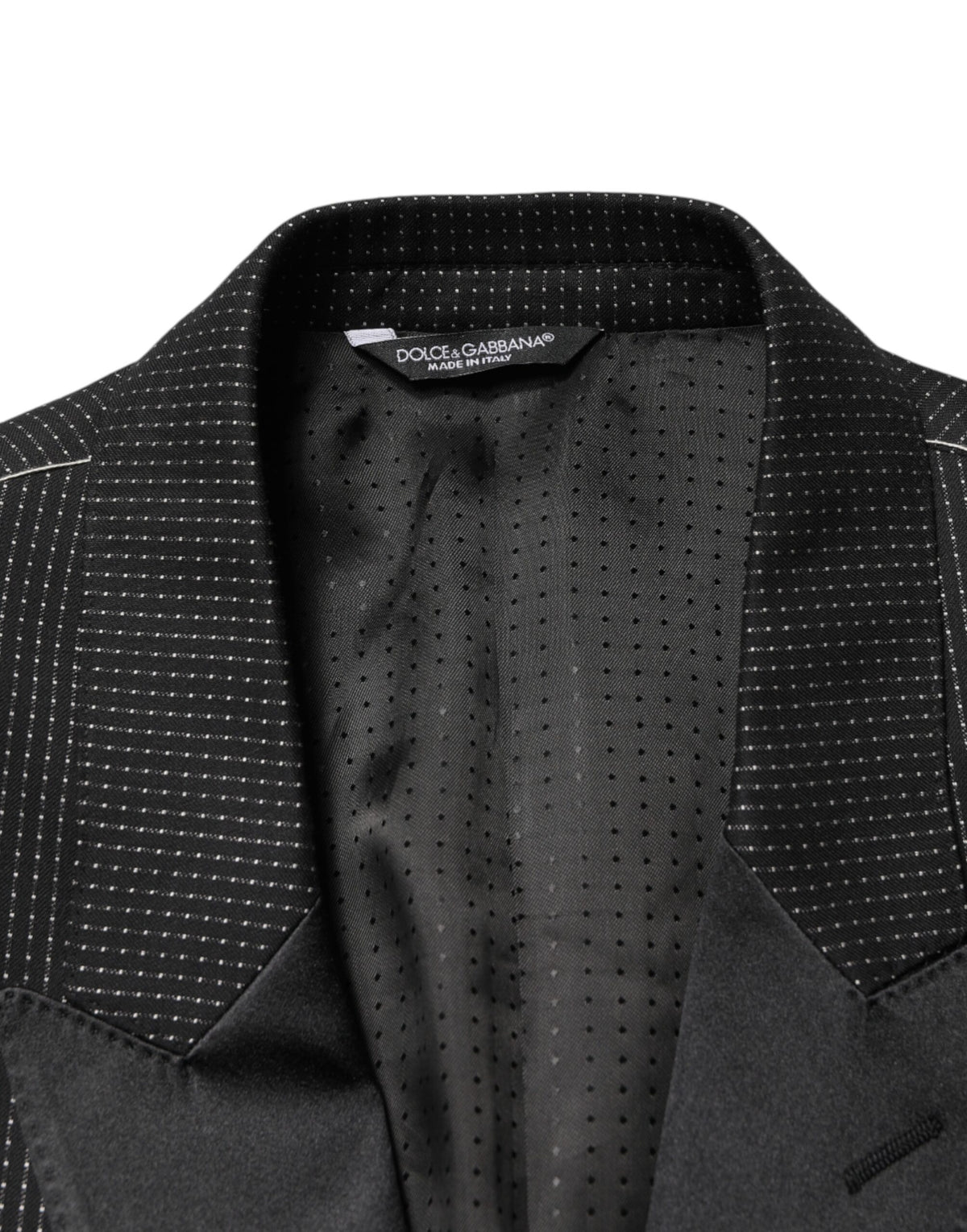 Dolce & Gabbana Fantasy Men's Single Breasted Virgin Wool Silk Cotton & Polyester Blazer - Black