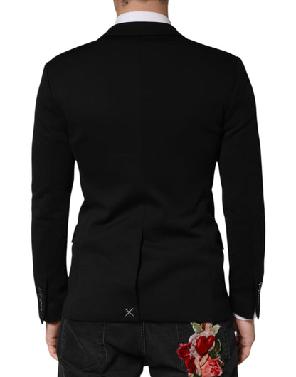 Dolce & Gabbana Men's Single Breasted Virgin Wool Silk & Polyamide Blazer - Black