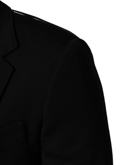Dolce & Gabbana Men's Single Breasted Virgin Wool Silk & Polyamide Blazer - Black