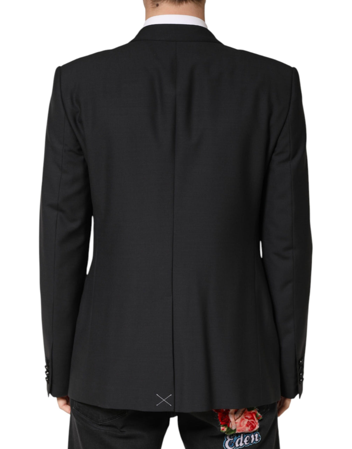 Dolce & Gabbana Men's Single Breasted Virgin Wool Silk & Viscose Blazer - Black