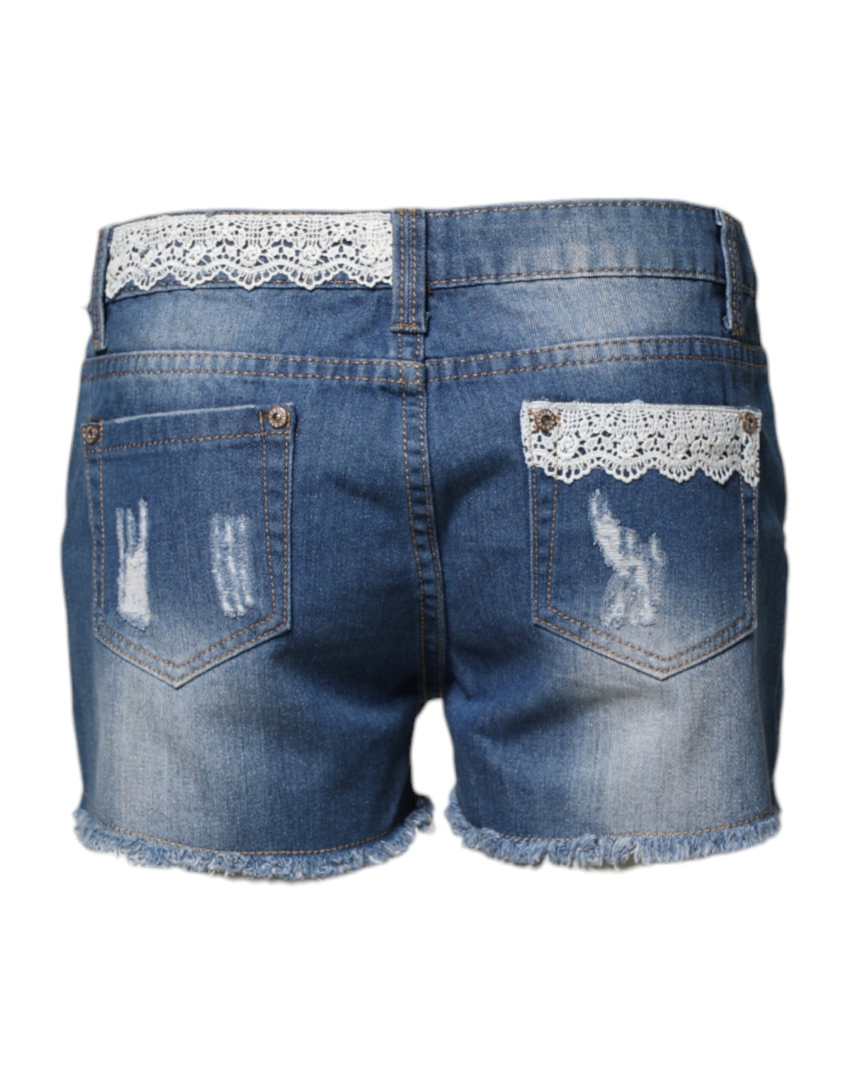 Gio Cellini Women's Low Rise Denim Cotton Shorts - Blue