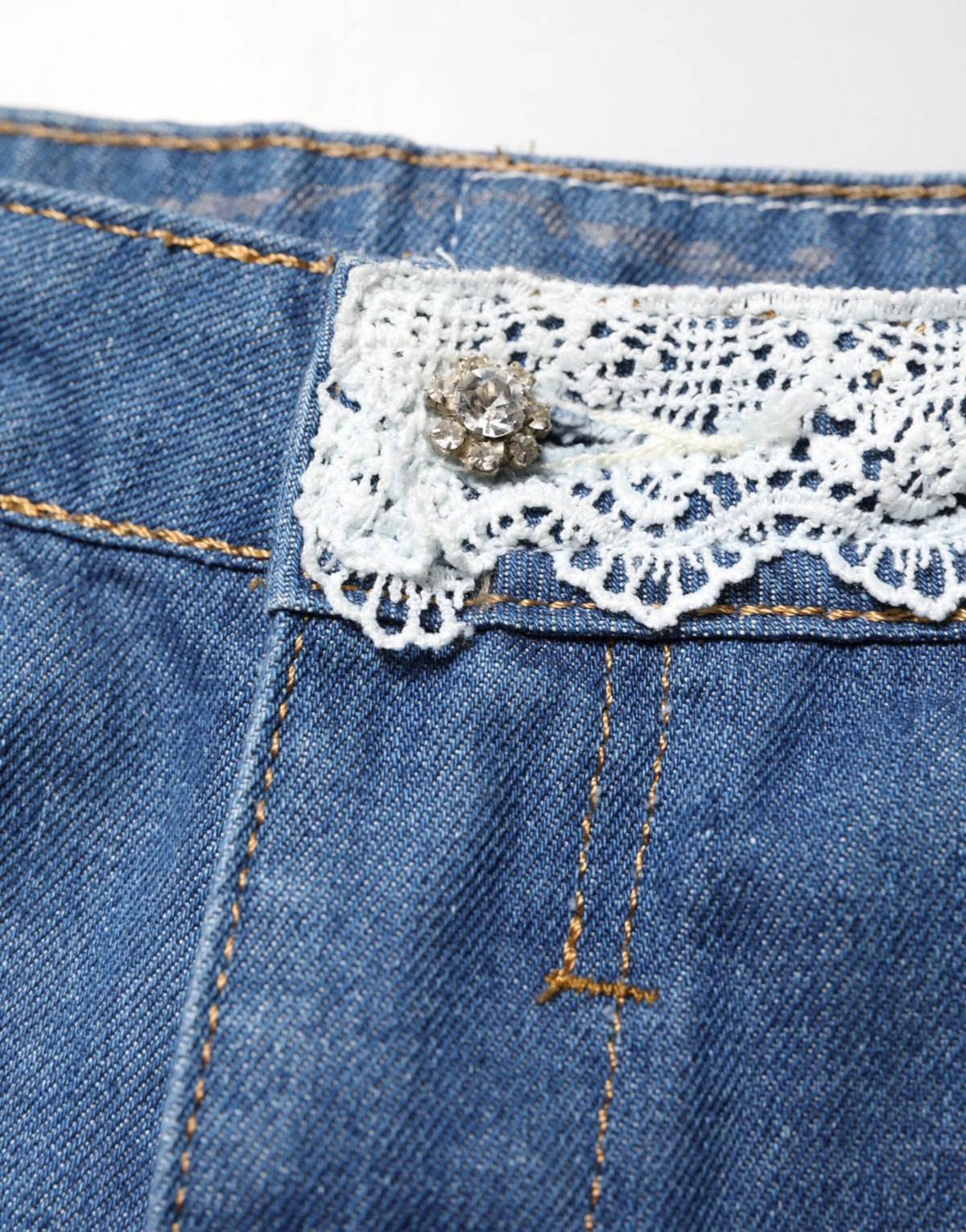 Gio Cellini Women's Low Rise Denim Cotton Shorts - Blue