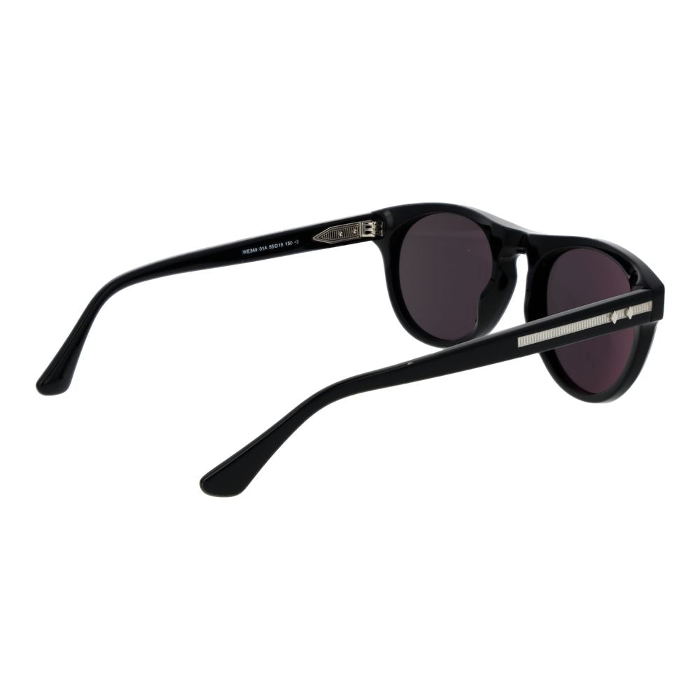 Sunglasses by Web for men in acetate black showcases a ethereal silhouette, featuring black coloured frame full-rim round frame design with blue-filter category-3-dark-tint lens for a ethereal finish.