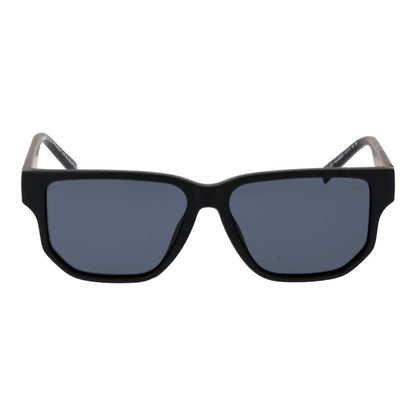 Sunglasses by Timberland for unisex in black features an lustrous rectangle full-rim frame design with black coloured frame detailing and polarized category-3-dark-tint lens for a lustrous aesthetic.