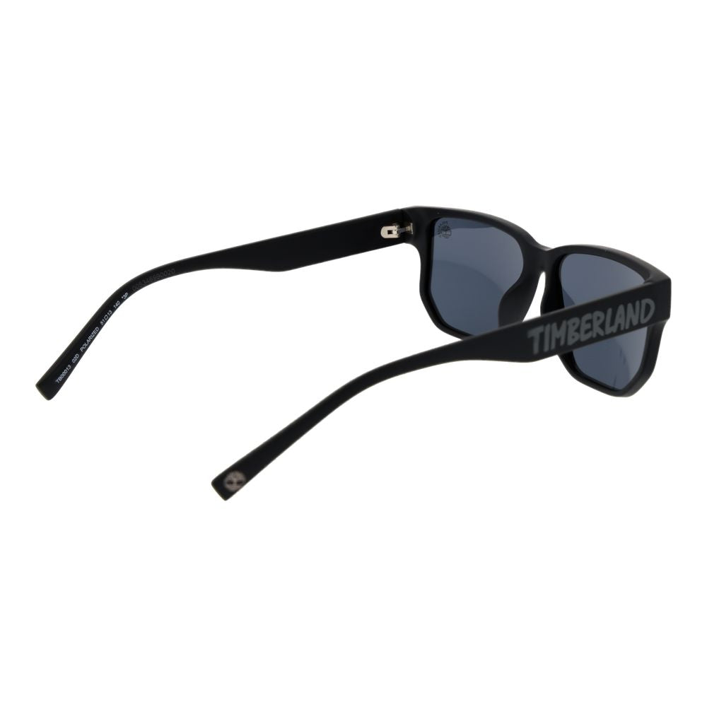 Sunglasses by Timberland for unisex in black features an ethereal rectangle full-rim frame design with black coloured frame frames and polarized category-3-dark-tint lens for a ethereal finish.