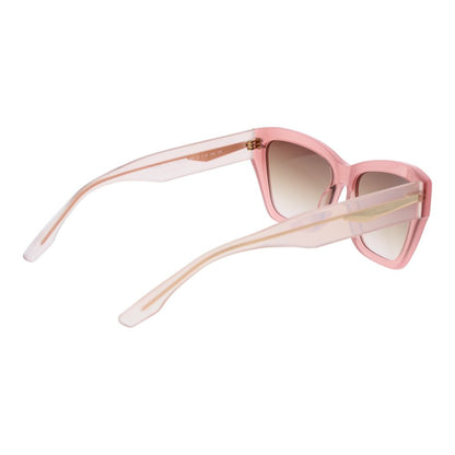 Sunglasses by Trussardi for women in acetate pink features an lustrous full-rim cat-eye frame design with rose coloured frame detailing and gradient category-2-medium-tint lens for a lustrous aesthetic.