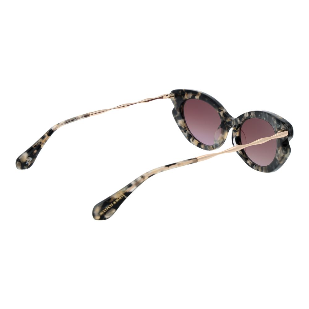 Sunglasses by Scotch & Soda for women in acetate multicolor features an ethereal full-rim cat-eye frame design with multicolor coloured frame frames and gradient category-3-dark-tint lens for a ethereal finish.