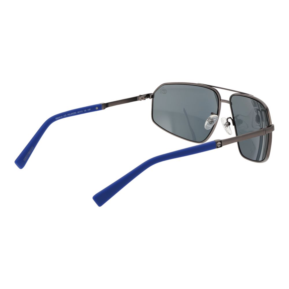 Sunglasses by Timberland for men in gray features an ethereal aviator full-rim frame design with gunmetal coloured frame frames and polarized category-3-dark-tint lens for a ethereal finish.