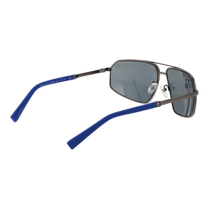 Sunglasses by Timberland for men in gray features an ethereal aviator full-rim frame design with gunmetal coloured frame frames and polarized category-3-dark-tint lens for a ethereal finish.