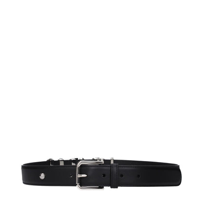 Belt by Dolce & Gabbana for women in leather black features a bohemian chic silhouette, showcasing the bohemian chic Leather Belt design with a sophisticated bohemian chic finish.