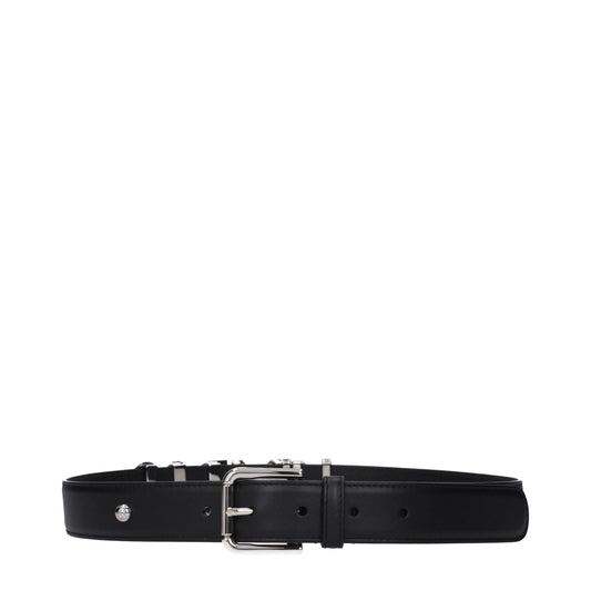 Belt by Dolce & Gabbana for women in leather black features a bohemian chic silhouette, showcasing the bohemian chic Leather Belt design with a sophisticated bohemian chic finish.