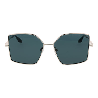 Sunglasses by Trussardi for women in metal and silver featuring an opulent full-rim frame design with a sophisticated silver coloured frame finish and high-performance non-polarized category-3-dark-tint lens.