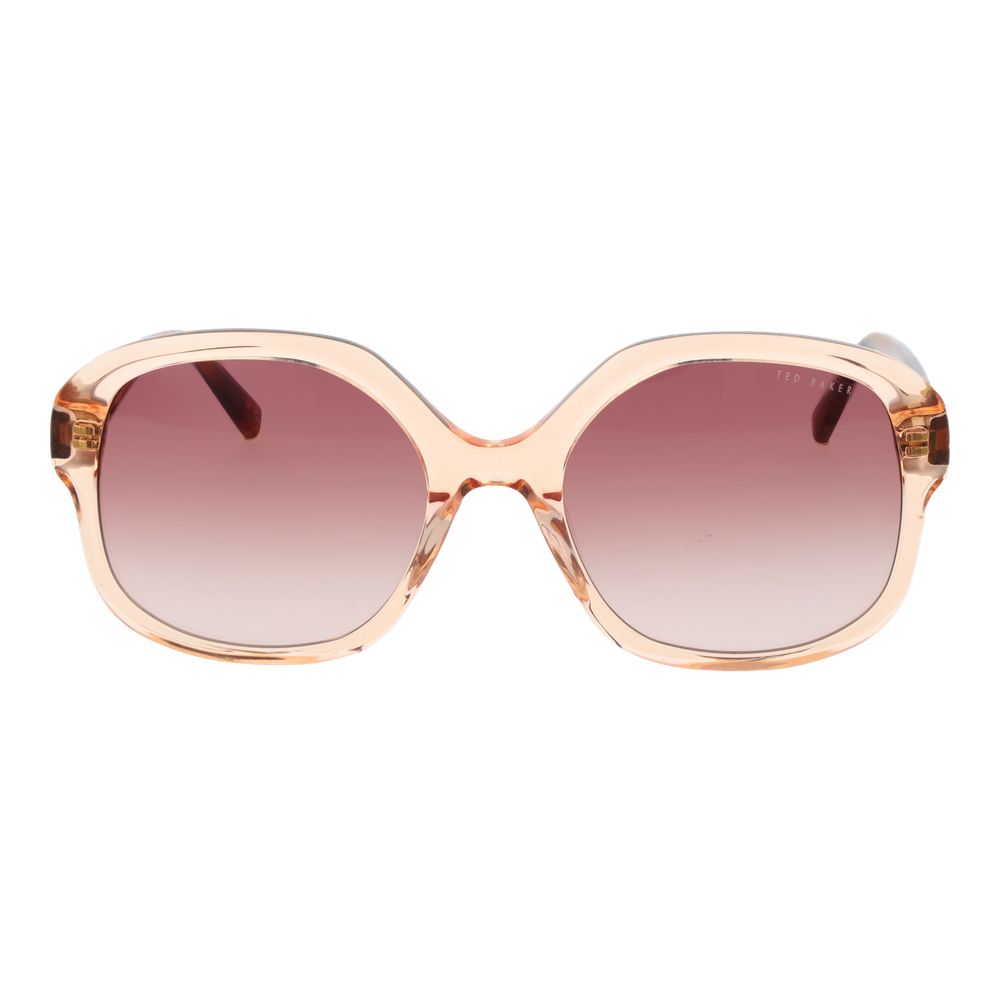 Sunglasses by Ted Baker for women in acetate pink features an ethereal full-rim frame design with rose coloured frame frames and gradient category-2-medium-tint lens for a ethereal finish.